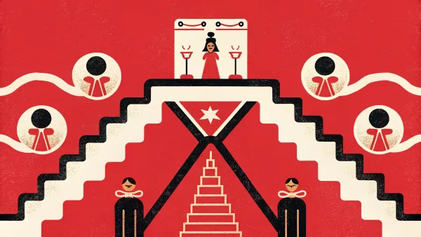 Visual metaphor of a ladder with products labeled free, $19, and $297, symbolizing customer journey.